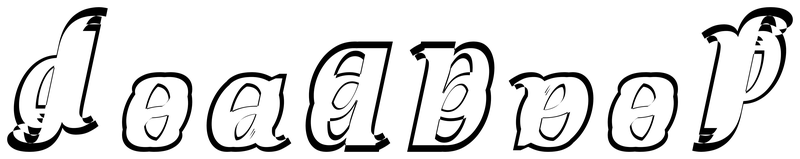 Ambigram for deadbeef in Notoserif-bolditalic